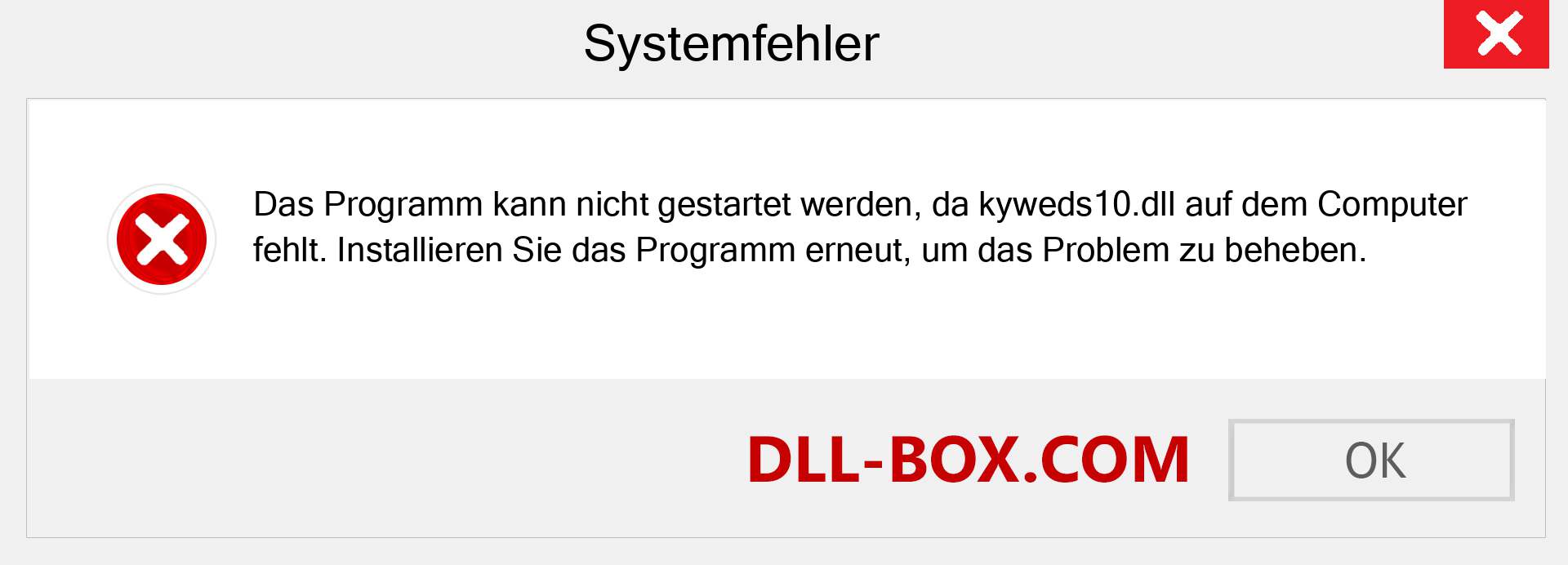 kyweds10.dll-Datei fehlt?. Download für Windows 7, 8, 10 - Fix kyweds10 dll Missing Error unter Windows, Fotos, Bildern